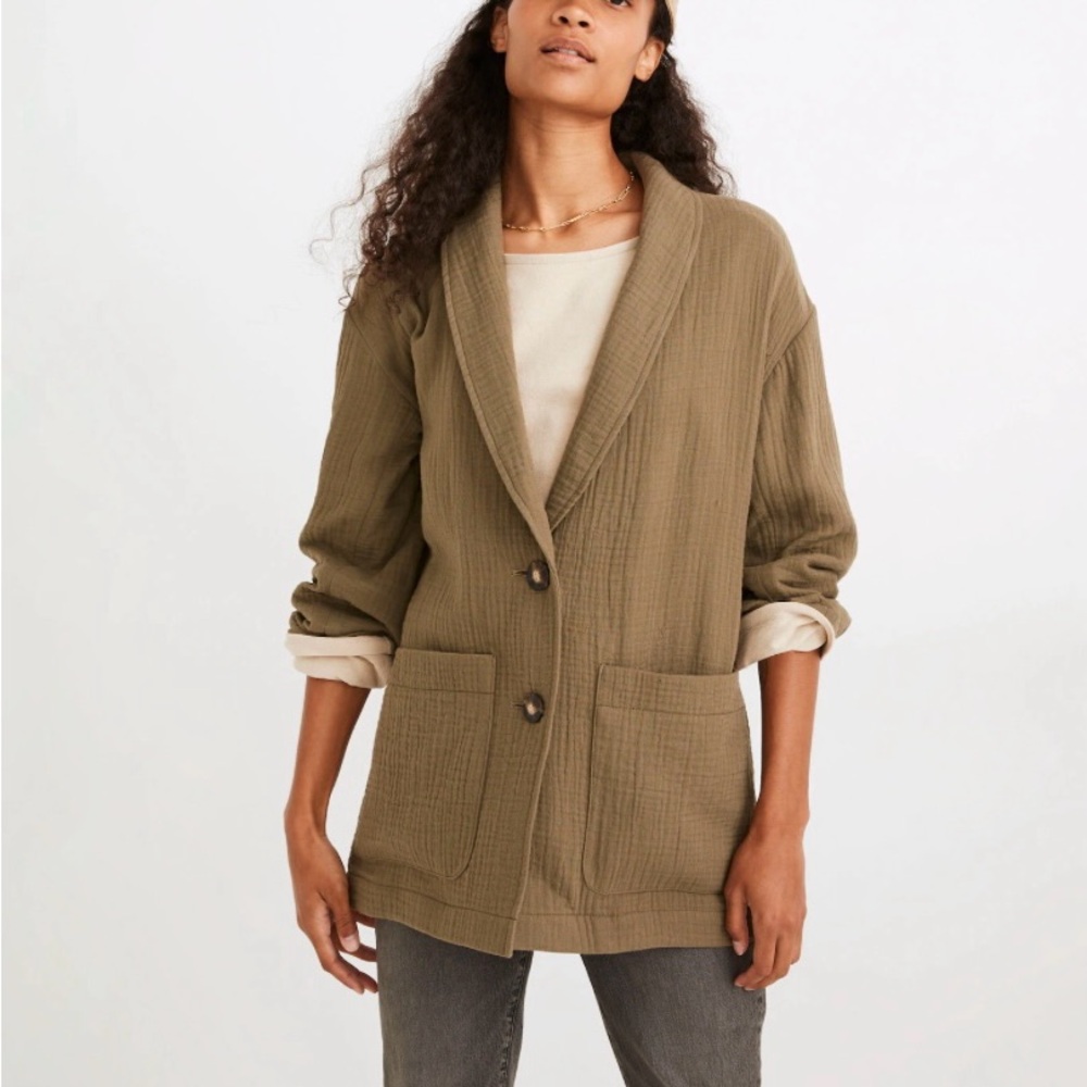 Madewell lightspun dorset blazer jacket green size S